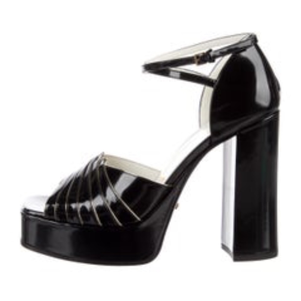 Gucci Leather Black Platform Sandals